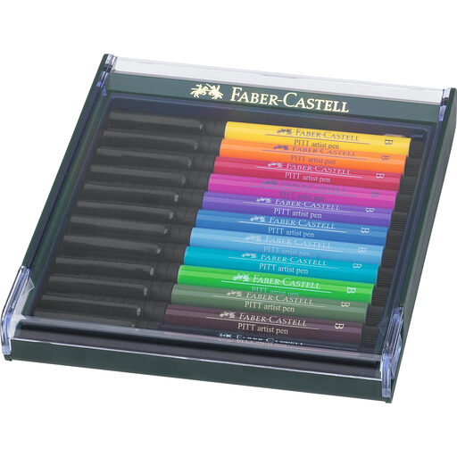 Faber-Castell 267421 - Pitt Artist Pen brush, 12-Pack, Basic