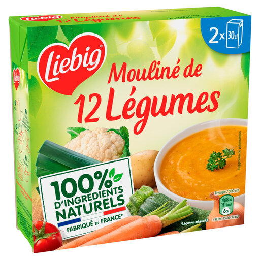 Liebig 12-vegetable soup, pack of two 30 cl cartons