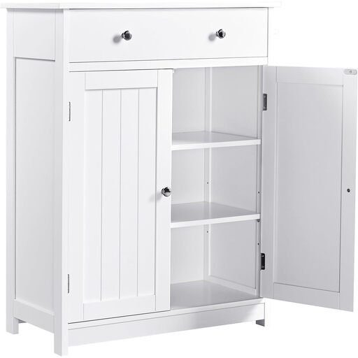 Yaheetech Badezimmerschrank mit Schublade und Doppeltür