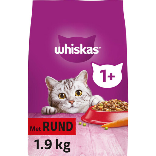 Whiskas : aliment sec pour chat adulte au bœuf, 1,9 kg