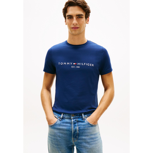 Tommy Hilfiger MSW Logo Embroidery Slim T-Shirt - 碳海军蓝