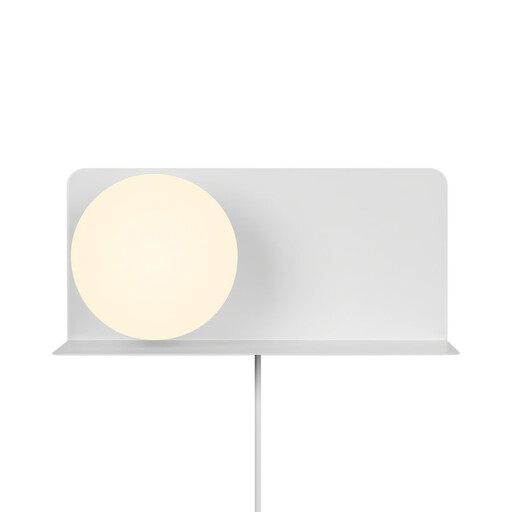 Applique murale LILIBETH avec étagère, métal blanc