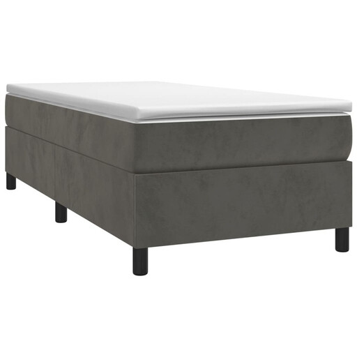 vidaXL 90x200 cm Boxspringbettgestell, Dunkelgrau Samt