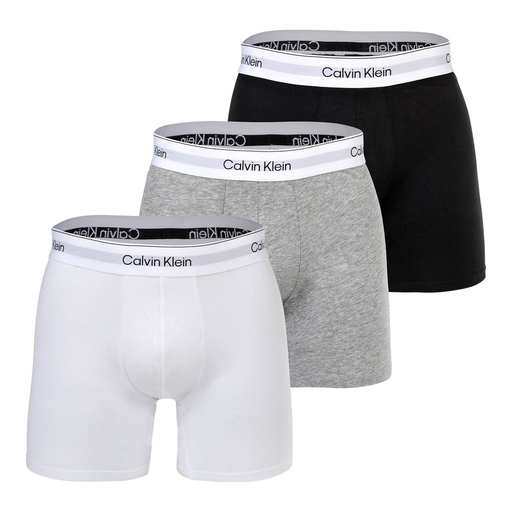 Calvin Klein 3 Pack Boxer Briefs - Icon Cotton Stretch - Black, White, Grey 4XL
