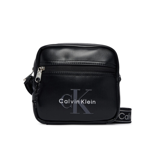 Calvin Klein Bold Logo Webbing Square Crossbo Wallet - Black
