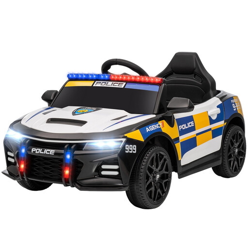 AIYAPLAY Kids Electric Car, 12V Battery Powered Police Ride on Car
