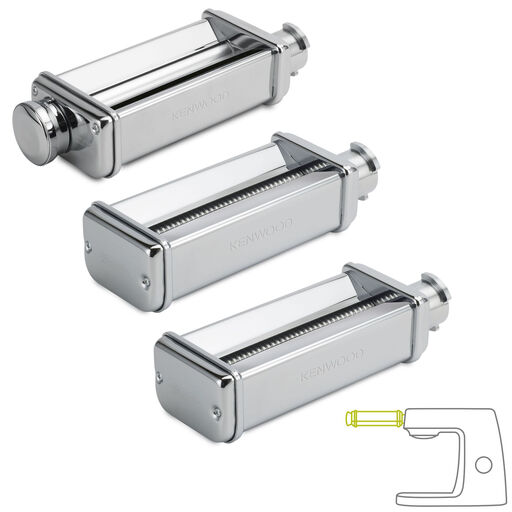 KENWOOD Chef Attachment, Pasta Kit (Lasagne/Fettuccine/Spaghetti), MAX980ME, Silver