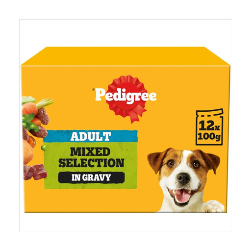 Pedigree Adult Wet Dog Food Mixed Selection in Gravy 12 x 100g