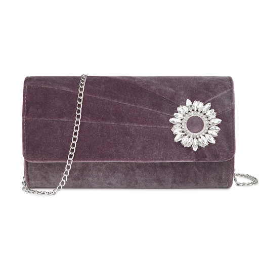 Pochette en velours pour femme Miss Lulu violette