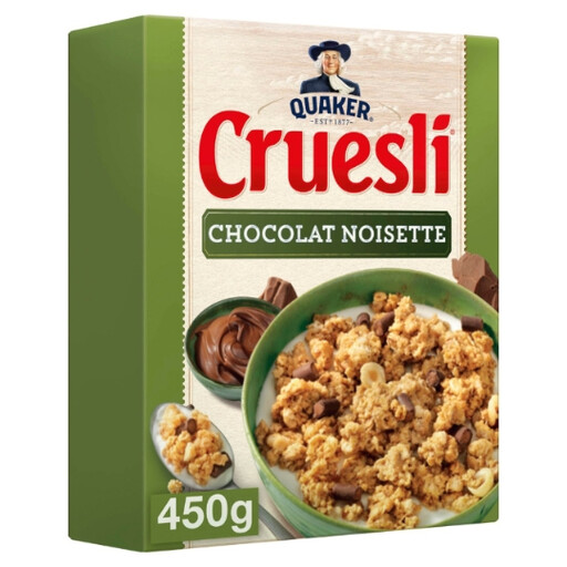 QUAKER Céréales Cruesli Chocolat Noisette 450g