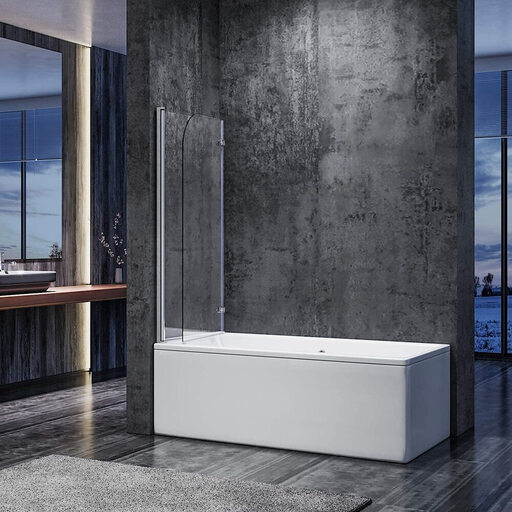 Faltbare Duschwand für die Badewanne, rahmenlos