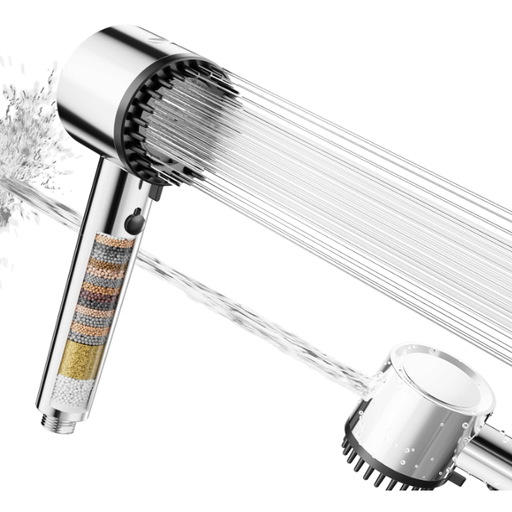 Cobbe Shower Head with Filter, High Pressure 5-Spray Filtered Showerhead, Chrome