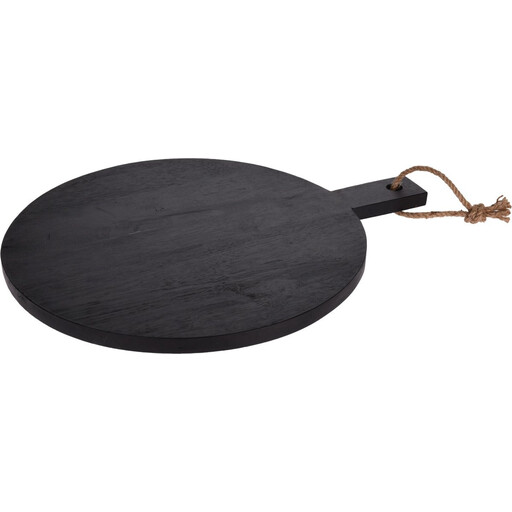 Medivo Round Rubberwood Cutting Board - 40 cm, Black