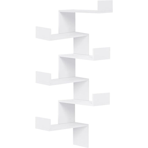 EUGAD Corner Wall Shelf, Modern White