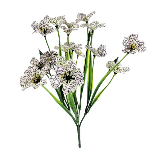 Wei's moment 9 Bundles of Artificial Flowers, UV-Resistant, White