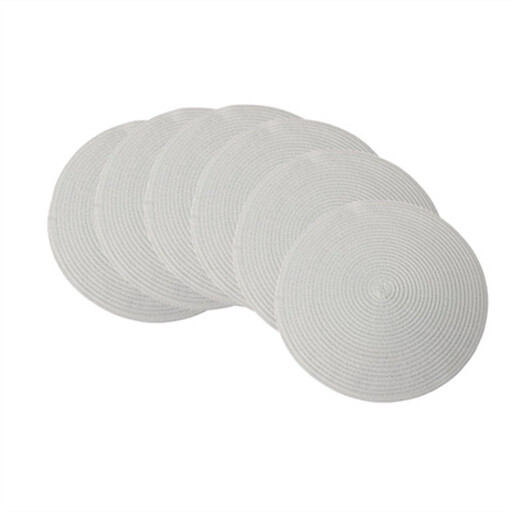 Gevlochten Polyester Placemat Wit