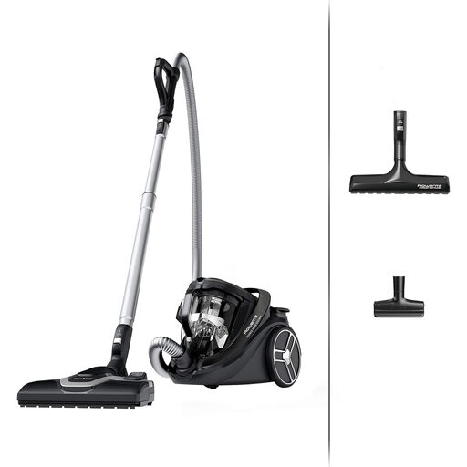 Rowenta Silence Force Cyclonic Effitech Bagless Vacuum Cleaner, Parquet, High Suction Power, Low Energy Consumption, HEPA Filtering, 2.5 L XXL Capacity, 12 m Operating Radius, Black, RO7935