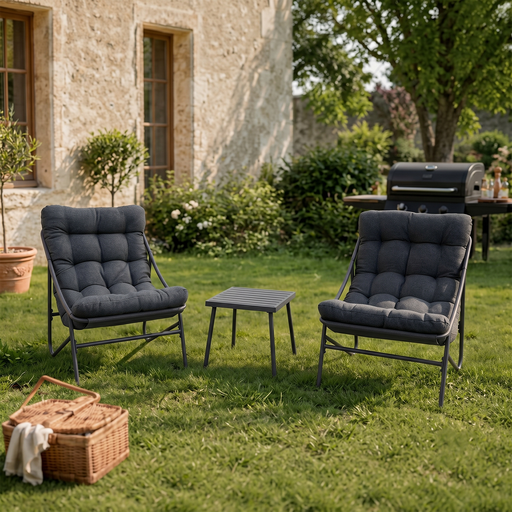 Terrabeta Steel Garden Sofa Set with 2 Chairs and 1 Table