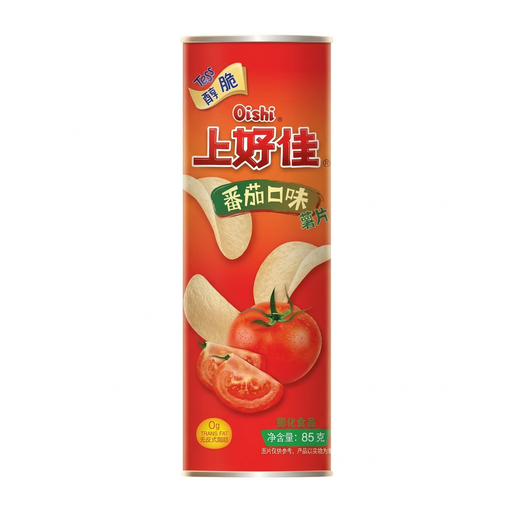 Oishi Crispy Potato Chips (Tomato Flavor) Tub 85g