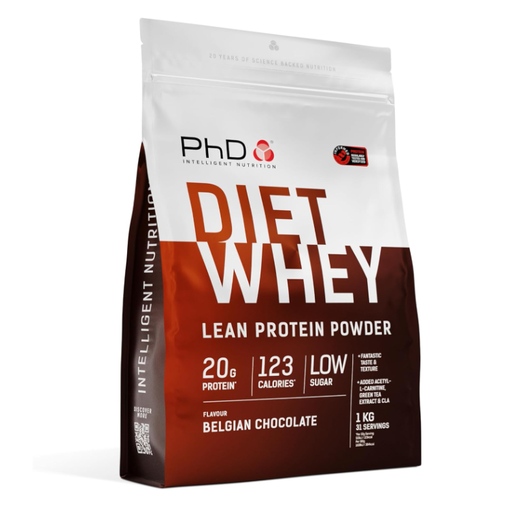 PhD Diet Whey Protein Nutrition Powder Belgian Chocolate Flavour - 1kg