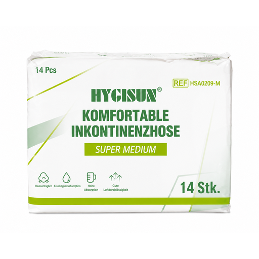 HYGISUN Premium Unisex Adult Diapers, Ultra-Absorbent, 14 Count, Value Pack, Size M