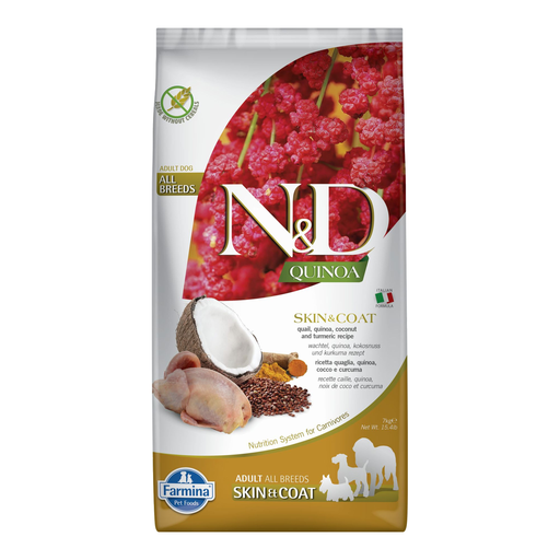 Farmina N&D Quinoa Skin & Coat Adult Medi/Maxi Quail 7 kg