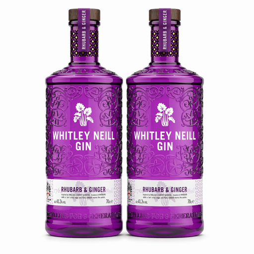 Pack of 2 Whitley Neill Rhubarb & Ginger Gin 70cl