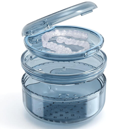 Denture and retainer cleaning case