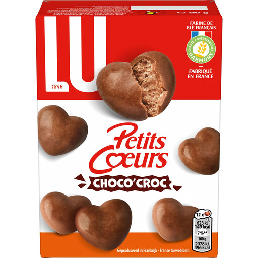 LU PETIT COEUR Milk Chocolate Covered Cookies Choco'Croc 90g