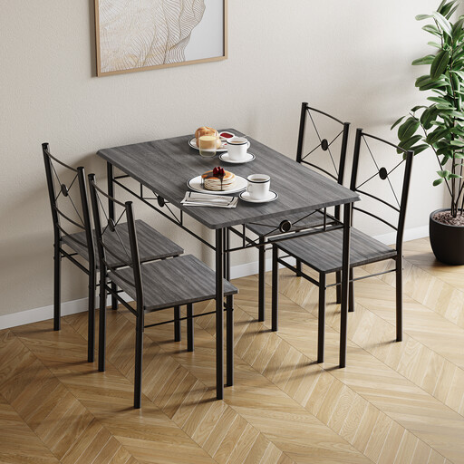 Vida Designs Roslyn 4 Seater Dining Set, Grey