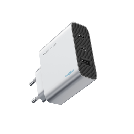 CUKTECH 65W GaN fast Charger 2C1A 3 ports adapter EU plug A15CEU Sliver