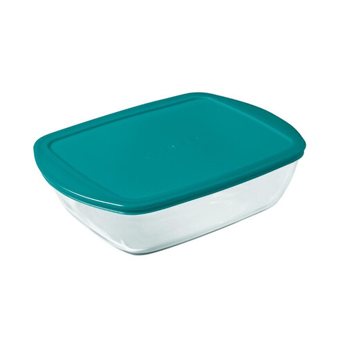Pyrex 4936461 Cook & Store Plat à Four Rectangulaire en Verre avec Couvercle 28x20cm