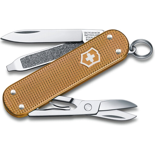 Cool Victorinox Classic Alox Pocket Knife - Wet Sand, 5 Functions