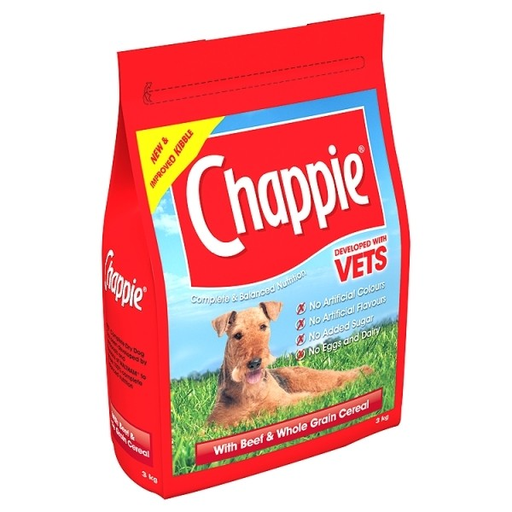 Chappie Complete Adult Dry Dog Food Beef & Wholegrain Cereal 3kg