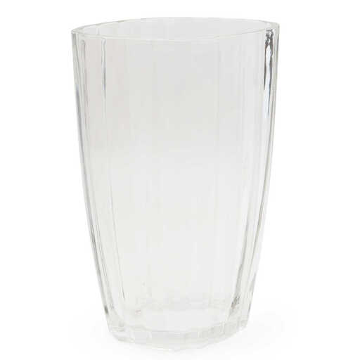 Candlelight Vase Ridged Oval Glass Clear H:28cm