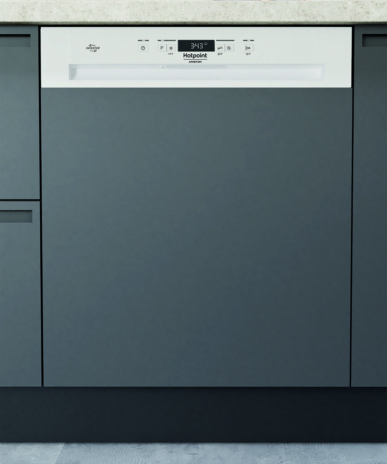 Hotpoint H3BFD536W integrated dishwasher, 60 cm, 14 place settings, Class D