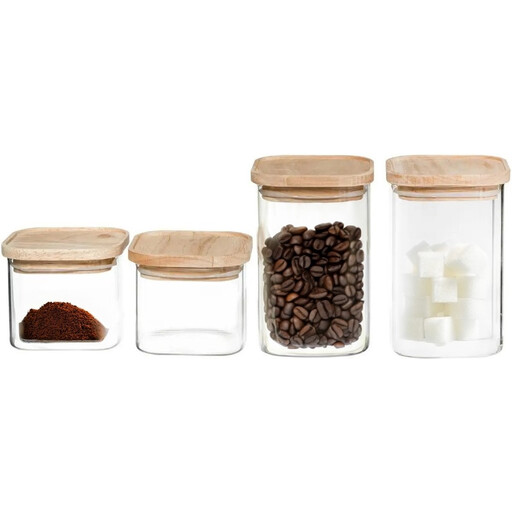 5five Set of 4 Borosilicate Glass Jars 1 L