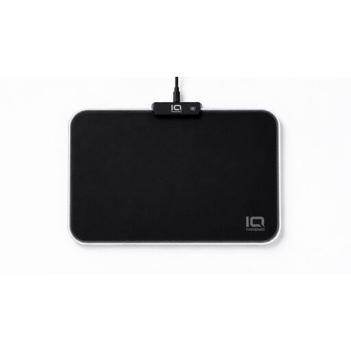 IQ Powered KALI RGB Gaming Mouse Pad, LED Backlit, 9 Lighting Modes, 34.5 × 24.5 cm, Smooth Cloth Surface, Anti-Slip Rubber Base, USB Powered