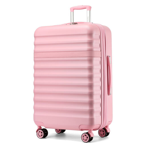 Kono ABS+PC hard-shell suitcase with TSA lock and spinner wheels, pink, 28 inch