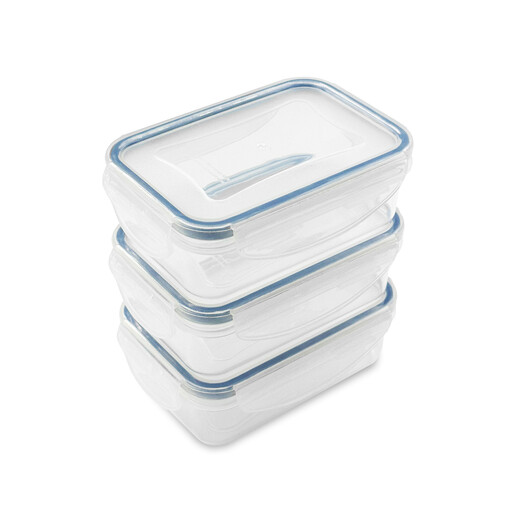 Addis Clip Tight Rectangular Food Storage, 240ml, Set of 3