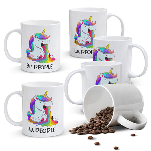 Alphynix Mug with Unicorn Motif and "EW, PEOPLE" Quote