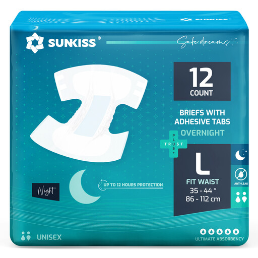 SUNKISS TrustPlus Overnight Adult Diapers with Tabs