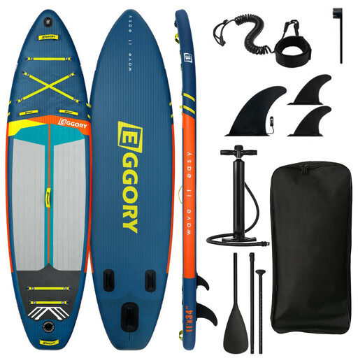 EGGORY Inflatable Stand Up Paddle Board Blue Stripes