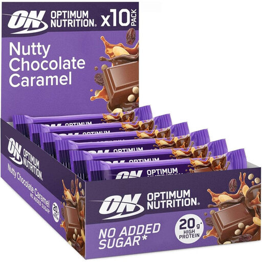 Optimum Nutrition Protein Bar - 10 x 70 g - Nutty Chocolate Caramel
