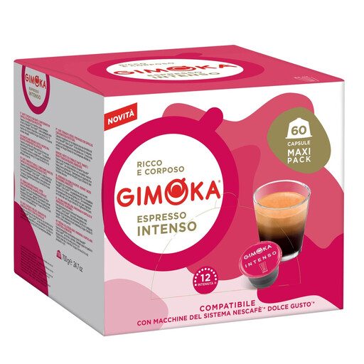 GIMOKA Espresso Intenso capsules compatible with Dolce Gusto, pack of 60