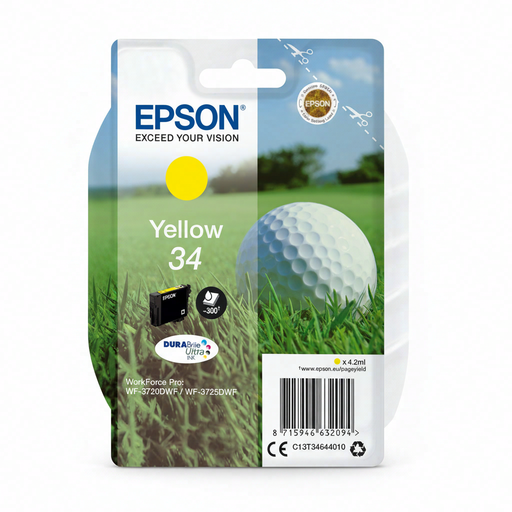 Epson Golf ball Singlepack Yellow 34 DURABrite Ultra Ink
