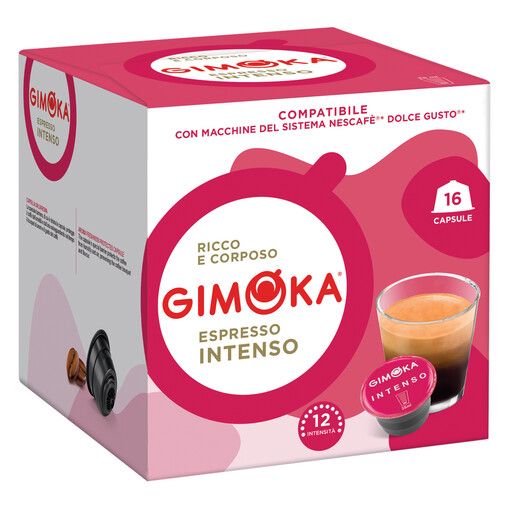GIMOKA Espresso Intenso 意式浓缩咖啡胶囊，16 粒，适配 Dolce Gusto，112 g