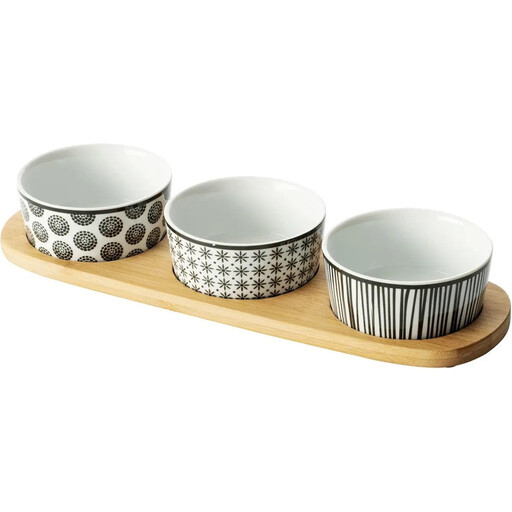 Secret de Gourmet Bohemia Bamboo Snack Set - 4-Piece, White