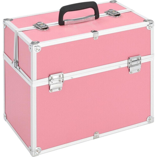 vidaXL Makeup Case - Aluminum, Pink