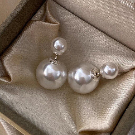 VoxorAI Australian White Classic Double-Sided Pearl Earrings